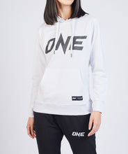 Load image into Gallery viewer, ONE White Logo Pullover Hoodie
