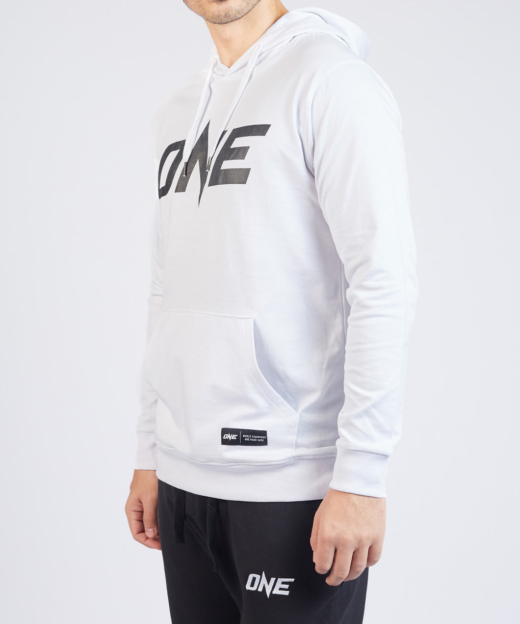 ONE White Logo Pullover Hoodie